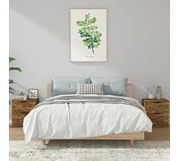BOWEKAM Muebles, mesas, mesitas de noche, mesitas de noche, 2 piezas de madera de roble ahumado