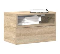 BOWEKAM Muebles, mesas, mesitas de noche, mesitas de noche de pared, 2 piezas, roble Sonoma, 45 x 26 x 28,5 cm