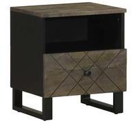 BOWEKAM Muebles, mesitas de noche, mesitas de noche, mesita de noche, color negro, 40 x 33 x 46 cm, mango de madera maciza