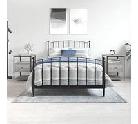 BOWEKAM Muebles, mesitas de noche, mesitas de noche, mesitas de noche, 2 piezas, gris Sonoma, 40 x 42 x 56 cm, madera de ingeniería