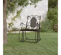 BOWEKAM Muebles, muebles de exterior, asientos al aire libre, bancos al aire libre, balancín de 84 cm, acero negro