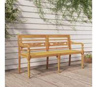 BOWEKAM Muebles, muebles de exterior, asientos al aire libre, bancos al aire libre, banco Batavia de 150 cm, madera maciza de teca