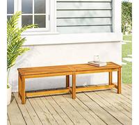 BOWEKAM Muebles, muebles de exterior, asientos al aire libre, bancos al aire libre, banco de jardín, 150 x 35 x 45 cm, madera maciza de acacia