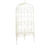 BOWEKAM Muebles, muebles de exterior, asientos al aire libre, bancos al aire libre, banco de jardín, 95 cm, hierro blanco antiguo