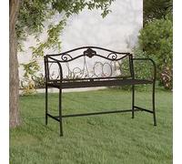 BOWEKAM Muebles, muebles de exterior, asientos al aire libre, bancos al aire libre, banco de jardín de 2 plazas, 104 cm, acero negro