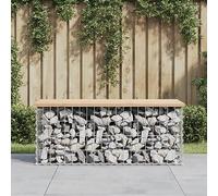 BOWEKAM Muebles, muebles de exterior, asientos al aire libre, bancos al aire libre, banco de jardín, diseño de gaviones, 103 x 44 x 42 cm, madera maciza de pino
