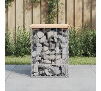 BOWEKAM Muebles, muebles de exterior, asientos al aire libre, bancos al aire libre, banco de jardín, diseño de gaviones, 33 x 31 x 42 cm, madera maciza de pino