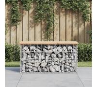 BOWEKAM Muebles, muebles de exterior, asientos al aire libre, bancos al aire libre, banco de jardín, diseño de gaviones, 83 x 31,5 x 42 cm, madera maciza de pino