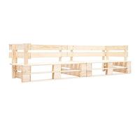 BOWEKAM Muebles, muebles de exterior, asientos al aire libre, bancos al aire libre, sofá palé de jardín de 2 plazas de madera natural