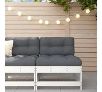 BOWEKAM Muebles, muebles de exterior, asientos al aire libre, sofás seccionales al aire libre, sofá medio de jardín, madera maciza de pino blanco