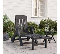 BOWEKAM Muebles, muebles de exterior, asientos al aire libre, tumbonas, tumbona plegable con ruedas, polipropileno antracita