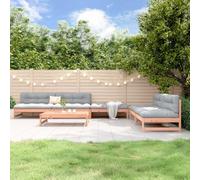 BOWEKAM Muebles, muebles de exterior, juegos de muebles de exterior, juego de 6 piezas de jardín de madera maciza Douglas