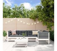BOWEKAM Muebles, muebles de exterior, juegos de muebles de exterior, juego de 6 piezas de jardín de madera maciza de pino blanco