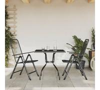 BOWEKAM Muebles, muebles de exterior, juegos de muebles de exterior, juego de comedor de jardín de 3 piezas, malla metálica antracita
