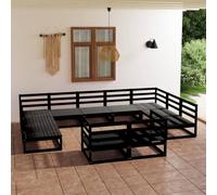 BOWEKAM Muebles, muebles de exterior, juegos de muebles de exterior, juego de salón de jardín de 11 piezas de madera de pino maciza