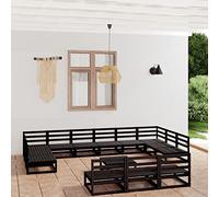 BOWEKAM Muebles, muebles de exterior, juegos de muebles de exterior, juego de salón de jardín de 14 piezas de madera de pino maciza
