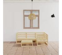 BOWEKAM Muebles, muebles de exterior, juegos de muebles de exterior, juego de salón de jardín de 5 piezas de madera maciza de pino