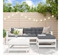 BOWEKAM Muebles, muebles de exterior, juegos de muebles de exterior, juego de salón de jardín de 5 piezas, madera maciza de pino blanco
