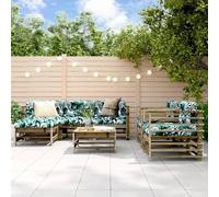 BOWEKAM Muebles, muebles de exterior, juegos de muebles de exterior, juego de salón de jardín de 7 piezas, madera de pino impregnado