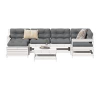 BOWEKAM Muebles, muebles de exterior, juegos de muebles de exterior, juego de sofá de jardín de 7 piezas, madera maciza de pino blanco