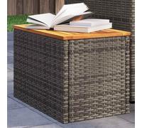 BOWEKAM Muebles, muebles de exterior, mesas al aire libre, mesas auxiliares de jardín, 2 unidades, color gris, 55 x 34 x 37 cm, madera maciza de ratán polivinílico