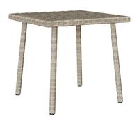 BOWEKAM Muebles, muebles de exterior, mesas de exterior, mesa de centro de jardín, rectangular, color gris claro, 40 x 40 x 37 cm, ratán polivinílico