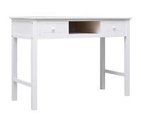 BOWEKAM Muebles, muebles de oficina, escritorios, escritorio blanco, 108 x 45 x 76 cm, madera maciza de paulownia