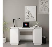 BOWEKAM Muebles, muebles de oficina, escritorios, escritorio, color blanco, 140 x 50 x 75 cm, madera maciza de pino