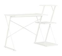 BOWEKAM Muebles, muebles de oficina, escritorios, escritorio con estante blanco, 116 x 50 x 93 cm