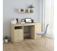 BOWEKAM Muebles, muebles de oficina, escritorios, escritorio de roble Sonoma, 140 x 50 x 76 cm, madera de ingeniería