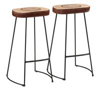 BOWEKAM Muebles, sillas, taburetes de mesa y bar, 2 unidades, color marrón oscuro, 44 x 37,5 x 78 cm