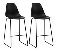 BOWEKAM Muebles, sillas, taburetes de mesa y bar, sillas de bar, 2 piezas de plástico negro