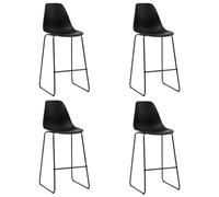BOWEKAM Muebles, sillas, taburetes de mesa y bar, sillas de bar, 4 piezas de plástico negro