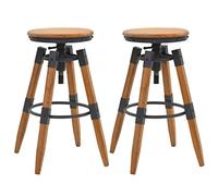 BOWEKAM Muebles, sillas, taburetes de mesa y bar, taburetes de bar, 2 piezas de madera maciza de abeto