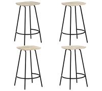 BOWEKAM Muebles, sillas, taburetes de mesa y bar, taburetes de bar, 4 piezas de madera de mango maciza