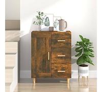BOWEKAM Muebles y almacenamiento-buffets y aparadores-aparador de madera de roble ahumado 69,5 x 34 x 90 cm
