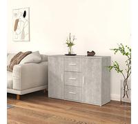 BOWEKAM Muebles y almacenamiento-buffets y aparadores-aparador gris hormigón 91x29,5x65 cm madera de ingeniería