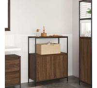 BOWEKAM Muebles y almacenamiento-Muebles de tocador de baño, armario de baño con estantes, roble marrón, 76,5 x 35 x 95 cm