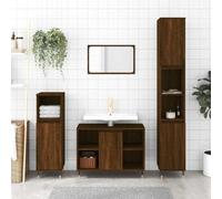 BOWEKAM Muebles y almacenamiento- Muebles de tocador de baño Muebles de baño Mueble de baño Roble Marrón 80 x 33 x 60 cm Madera de ingeniería