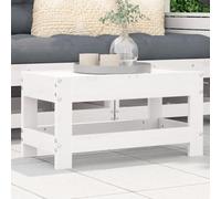 BOWEKAM Reposapiés de jardín blanco 62 x 30 x 32 cm, madera maciza de pino