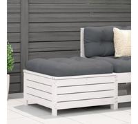 BOWEKAM Reposapiés de jardín blanco 62 x 63,5 x 32 cm, madera maciza de pino