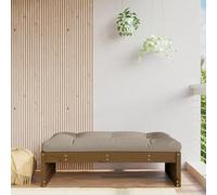 BOWEKAM Reposapiés de jardín, color marrón miel, 120 x 80 cm, madera maciza de pino