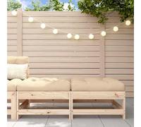 BOWEKAM Reposapiés de jardín con cojines, 2 unidades, madera maciza de pino