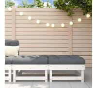 BOWEKAM Reposapiés de jardín con cojines, 2 unidades, madera maciza de pino blanco