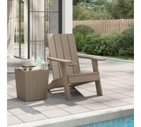 BOWEKAM Silla Adirondack de jardín marrón claro 75 x 88,5 x 89,5 cm, polipropileno