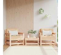 BOWEKAM Sillas de jardín con cojines, 2 piezas de madera maciza de pino