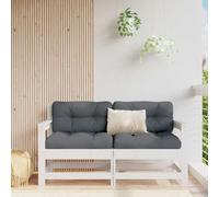 BOWEKAM Sillas de jardín con cojines, 2 piezas, madera maciza de pino blanco