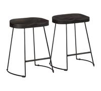 BOWEKAM Sillas de mesa y taburetes de bar, 2 unidades, color negro, 46 x 38 x 52 cm, mango de madera maciza