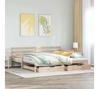 BOWEKAM Sofá cama con nido y cajones sin colchón, 90 x 200 cm, para hogar y jardín