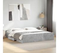 BOWEKAM Somier con cajones sin colchón, color gris, 180 x 200 cm, tamaño Super King